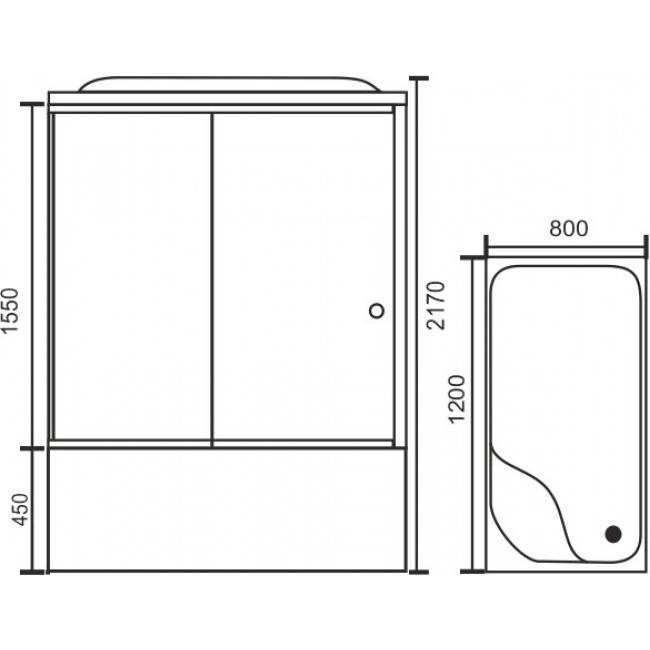 Купить душевая кабина royal rb 8120bp2-т,r вп,пс,акриловая задняя стенка,гидромассаж в Иваново магазин сантехники Суперстрой