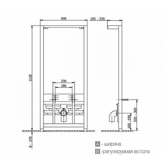 Купить инсталляция link металлический каркас для биде,cersanit. в Иваново магазин сантехники Суперстрой