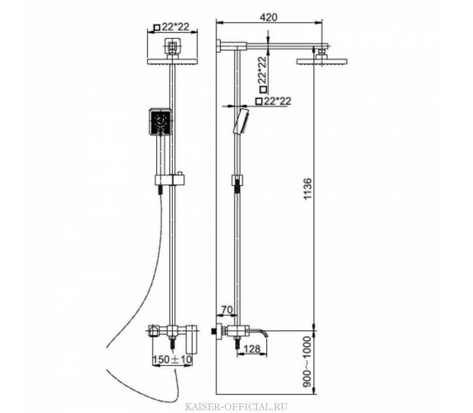 Купить душевая система sx-1113, kaiser в Иваново магазин сантехники Суперстрой
