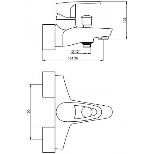 Купить смеситель luxor 32022 для ванны, kaiser в Иваново магазин сантехники Суперстрой