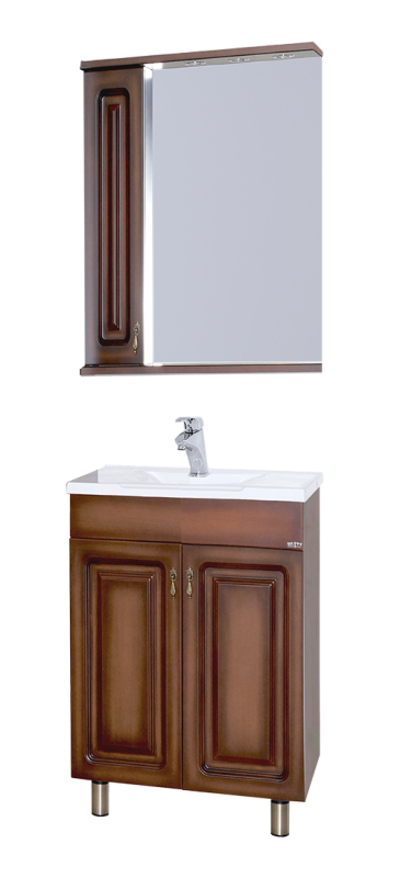 Купить зеркало - шкаф вояж - 60  лев. коричневый,misty. в Иваново магазин сантехники Суперстрой