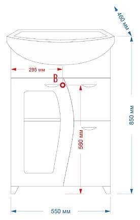 Купить тумба антик - 55, с 1-им ящиком (стекло), misty. в Иваново магазин сантехники Суперстрой
