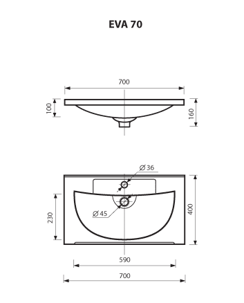 Купить тумба марта-70 тёмный бетон + раковина evva-70 ,misty. в Иваново магазин сантехники Суперстрой