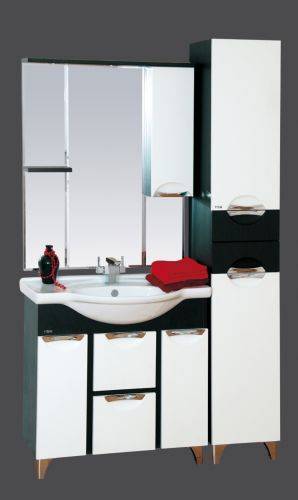 Купить пенал франко-35 правый + б/к, венге/белый, misty. в Иваново магазин сантехники Суперстрой