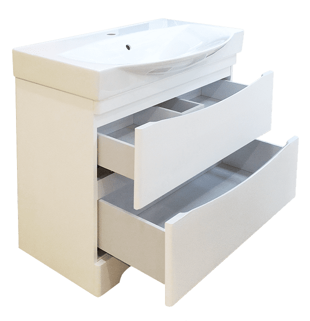 Купить тумба элвис-105 2 ящика белая + раковина элвис , misty. в Иваново магазин сантехники Суперстрой