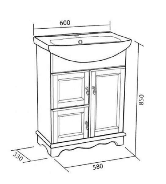 Купить тумба напольная варна 60с белый +раковина mia,good door. в Иваново магазин сантехники Суперстрой
