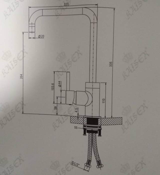 Купить смеситель merkur 26844-9 кухня black-mat, kaiser в Иваново магазин сантехники Суперстрой