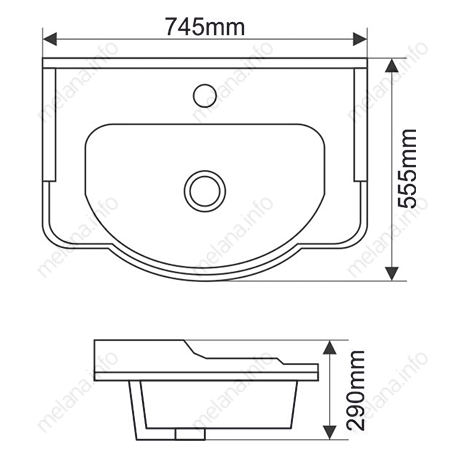 Купить раковина 8070е, melana. в Иваново магазин сантехники Суперстрой
