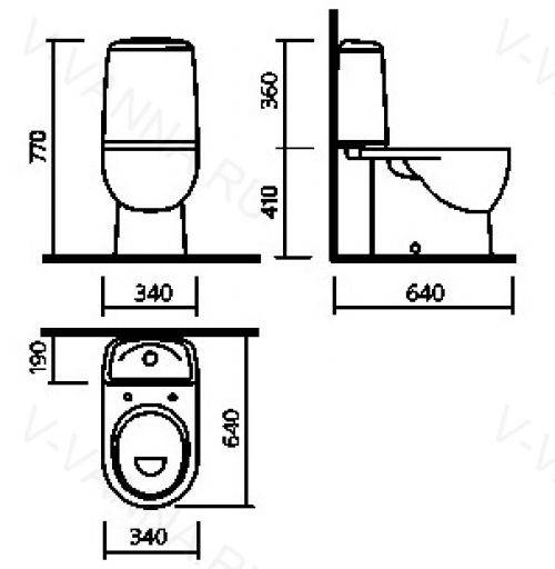 Купить компакт-унитаз best с черной крышкой, sanita luxe. в Иваново магазин сантехники Суперстрой