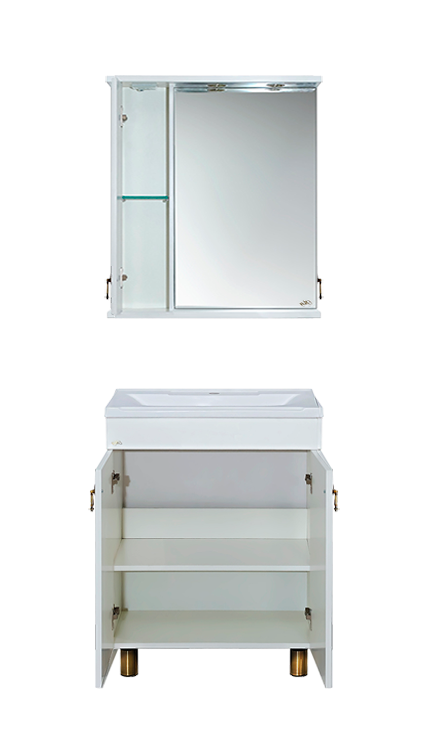 Купить зеркало - шкаф вояж - 60 лев. белая патина, misty. в Иваново магазин сантехники Суперстрой