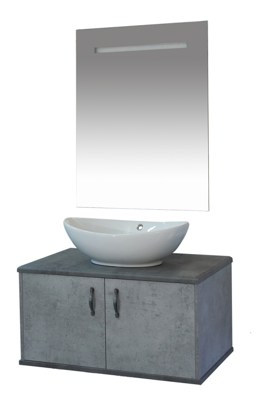 Купить тумба грей - 80 подвесная бетон, misty. в Иваново магазин сантехники Суперстрой