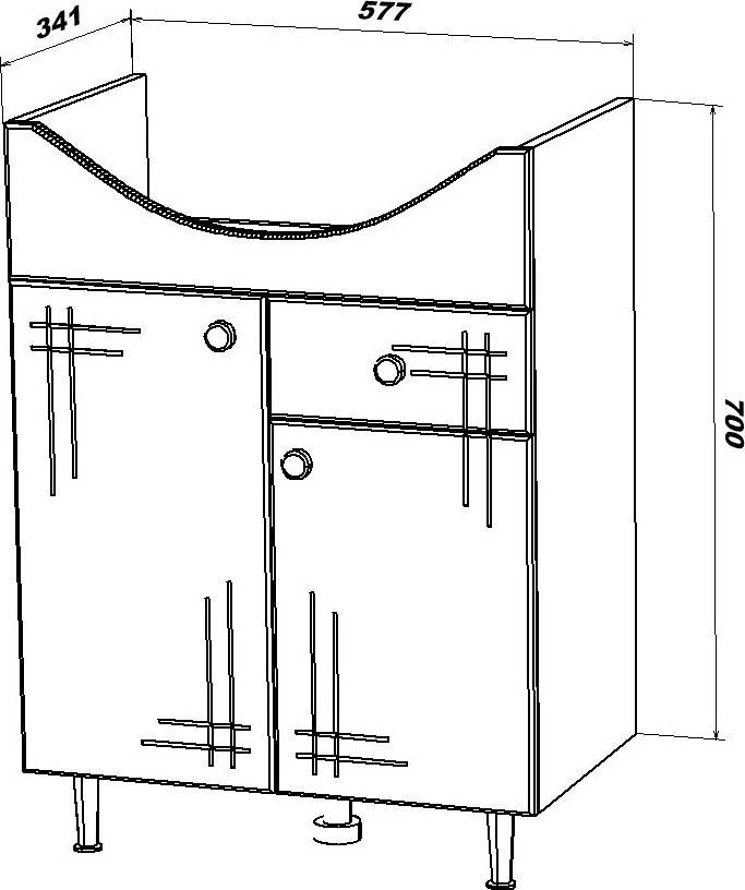 Купить тумба июнь-65 + умывальник новая грань-65, sanstar в Иваново магазин сантехники Суперстрой