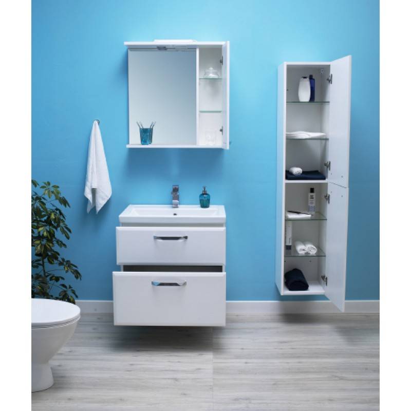 Купить зеркальный шкаф cristal 70 п, 1/дв, белый, sanstar в Иваново магазин сантехники Суперстрой