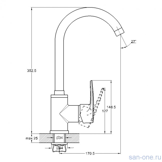Купить смеситель для кухни zar4-b180, g-lauf. в Иваново магазин сантехники Суперстрой