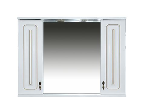 Купить зеркало-шкаф вояж -100 свет белая патина,misty. в Иваново магазин сантехники Суперстрой