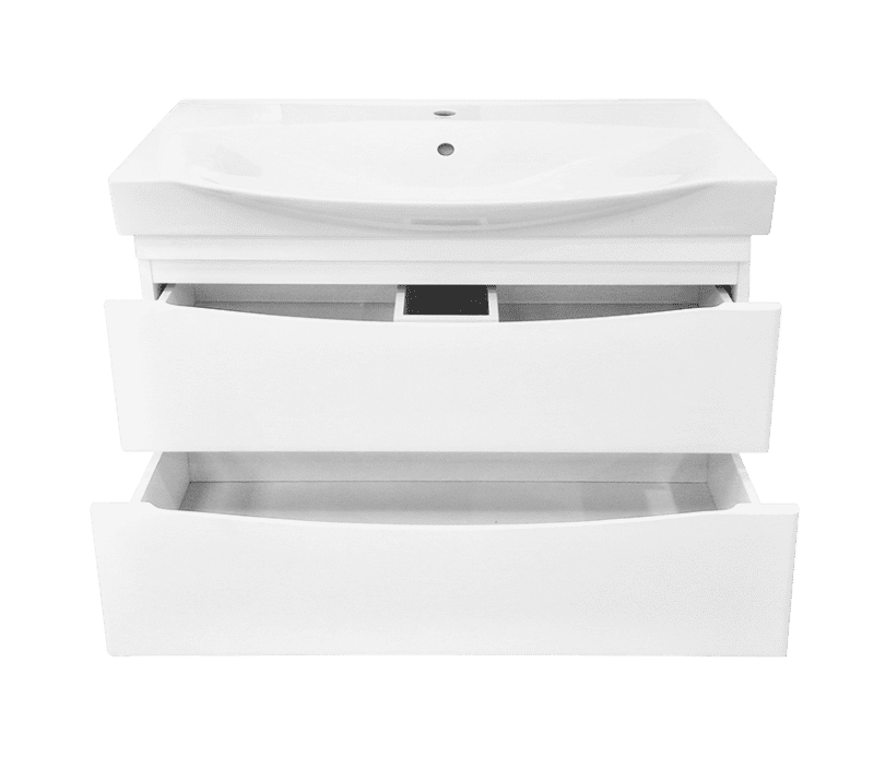 Купить тумба элвис-105 2 ящика белая + раковина элвис , misty. в Иваново магазин сантехники Суперстрой