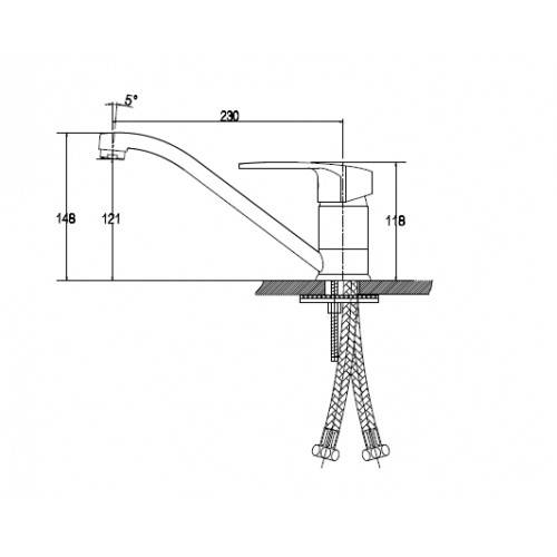 Купить смеситель guss 68033 для кухни, kaiser в Иваново магазин сантехники Суперстрой