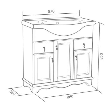Купить тумба напольная варна 85 2ящ орех+рак mia 85, good door. в Иваново магазин сантехники Суперстрой