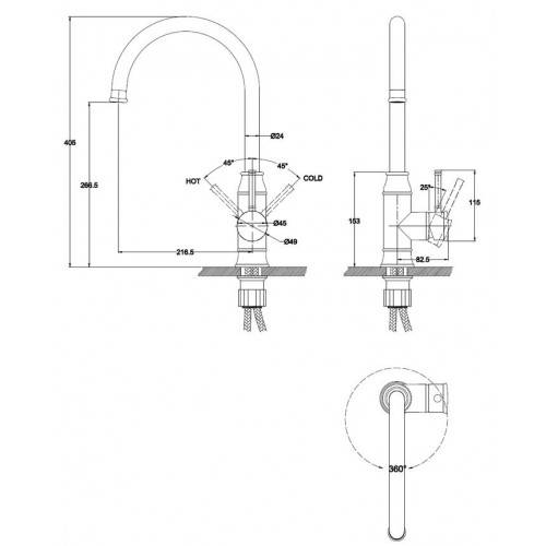 Купить смеситель  merkur 26244  для кухни,kaiser в Иваново магазин сантехники Суперстрой