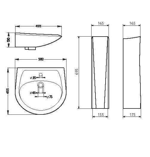 Купить раковина на пьедестале бриз-50,santek в Иваново магазин сантехники Суперстрой
