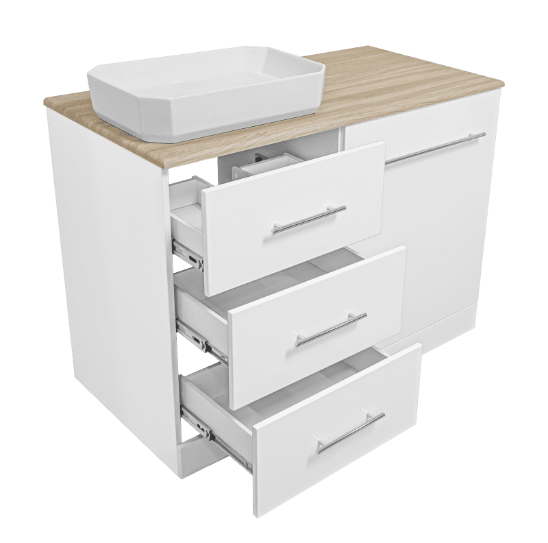 Купить тумба респект-120 левая 3 ящика купе  под стиральную машину+раковина,misty. в Иваново магазин сантехники Суперстрой