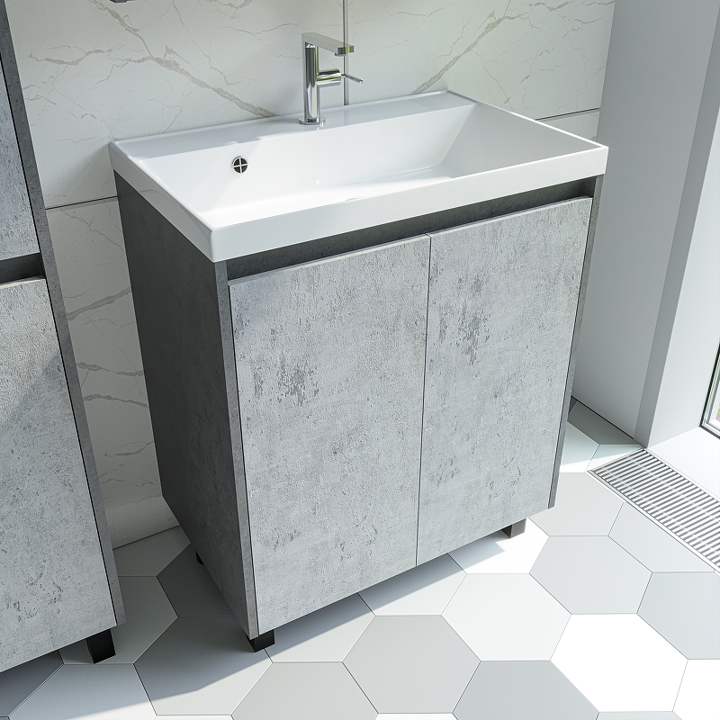 Купить тумба кибела-70 цемент+ раковина classica-70, stella polar. в Иваново магазин сантехники Суперстрой