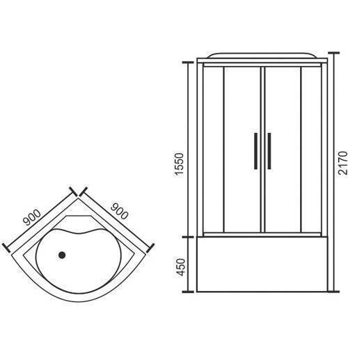 Купить душевая кабина royal rb 90nrw-с-ch, вп,мс,акрил,гидромассаж в Иваново магазин сантехники Суперстрой