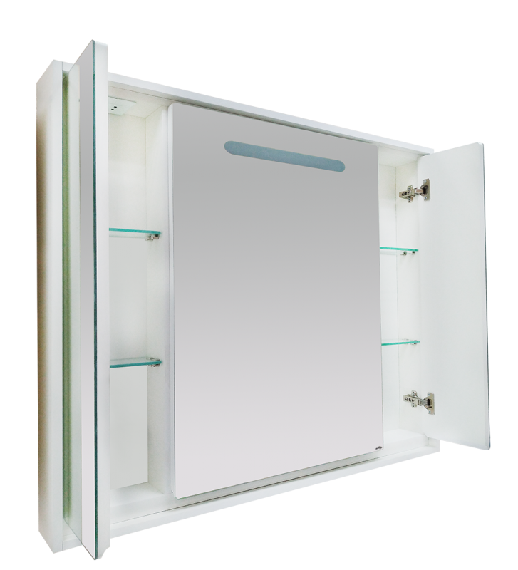 Купить зеркало-шкаф барселона -105 со светом, белый, misty. в Иваново магазин сантехники Суперстрой