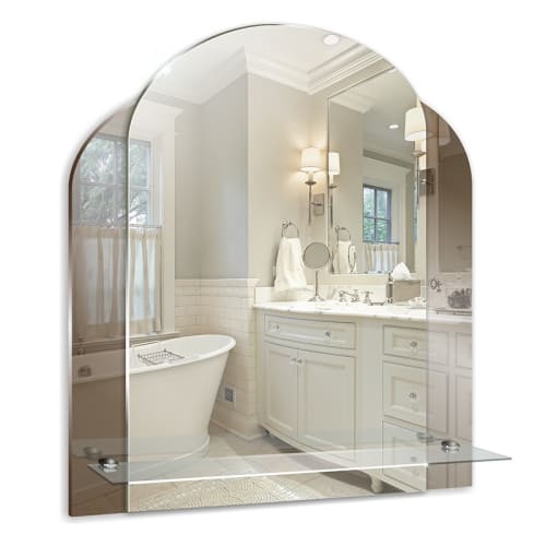 Купить зеркало  ангелина 510х575 мм с полкой,гк серебряные зеркала.гк в Иваново магазин сантехники Суперстрой