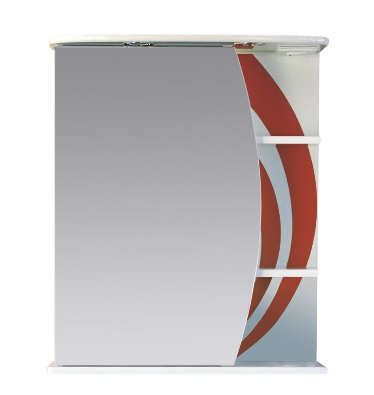 Купить зеркало - шкаф каролина - 60   лев. (свет) красное (стекло),misty. в Иваново магазин сантехники Суперстрой