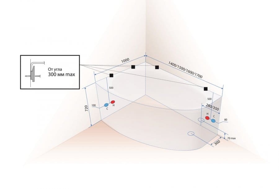 Купить ванна акриловая barselona 1500*1000 l, тритон. в Иваново магазин сантехники Суперстрой