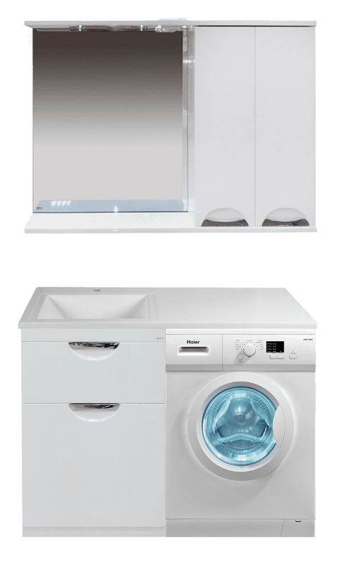 Купить тумба куба-118,5*49, 1 ящ.+б/к левая (для ст/маш), misty. в Иваново магазин сантехники Суперстрой