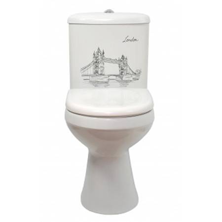 Купить компакт-унитаз лорена премиум декор, дюропласт, микролифт, старый оскол. в Иваново магазин сантехники Суперстрой