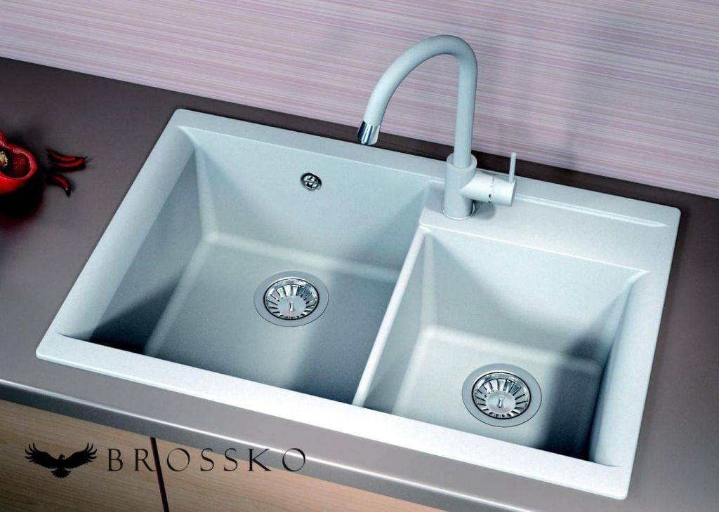 Купить мойка композитная milgliore 620 (коричневая),  brossko. в Иваново магазин сантехники Суперстрой