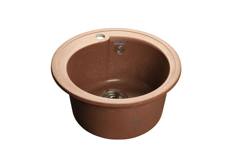 Купить мойка кухонная керамогранит rondo gf-r450 (террокот),granfest. в Иваново магазин сантехники Суперстрой