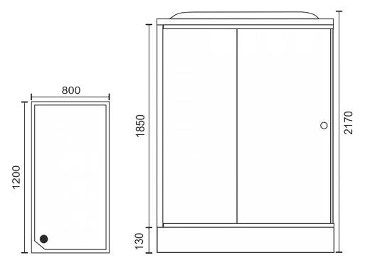 Купить душевая кабина royal rb 8120нp2-т,r(120*80*217) нп,пс,акриловая задняя стенка в Иваново магазин сантехники Суперстрой