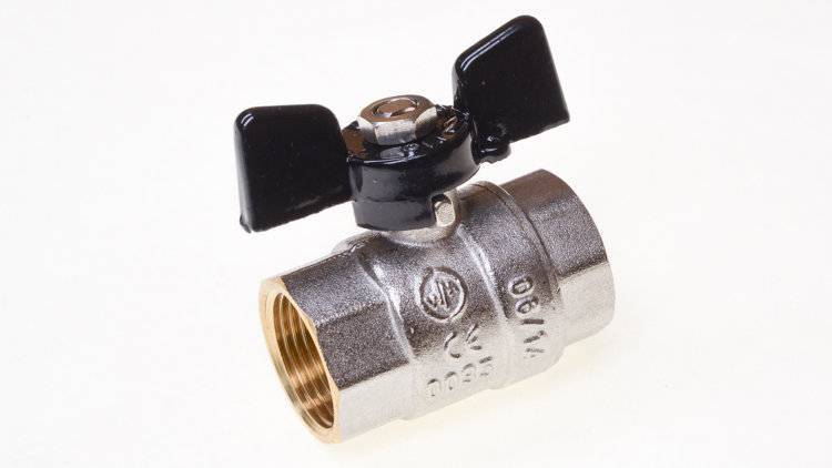 Купить кран шаровый 1/2 г/г бабочка, aqualink в Иваново магазин сантехники Суперстрой