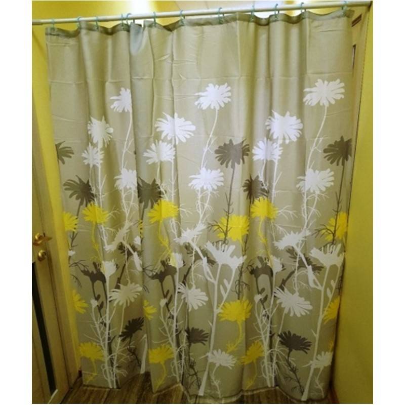 Купить шторка для ванны 180*200 без колец серая 30246 (454431), zalel. в Иваново магазин сантехники Суперстрой