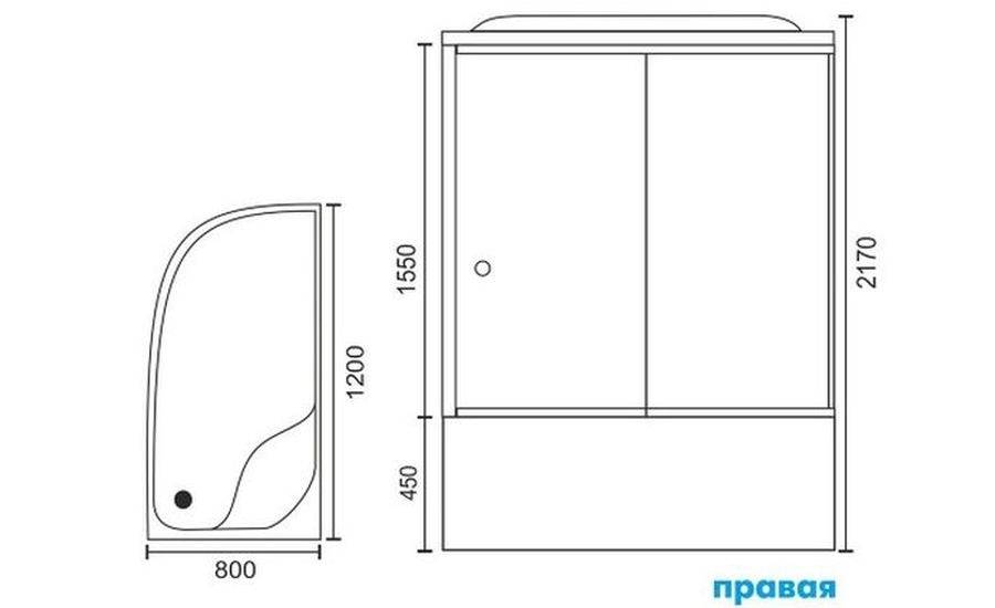 Купить душевая кабина royal rb 8120bk6-bt-ch,r вп,пс,черная задняя стенка в Иваново магазин сантехники Суперстрой