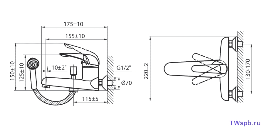 Купить смеситель для ванны werder 9620953, варион. в Иваново магазин сантехники Суперстрой