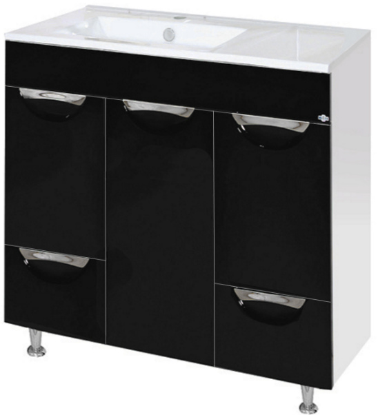 Купить тумба кристи-75 2 ящ., черная, misty в Иваново магазин сантехники Суперстрой