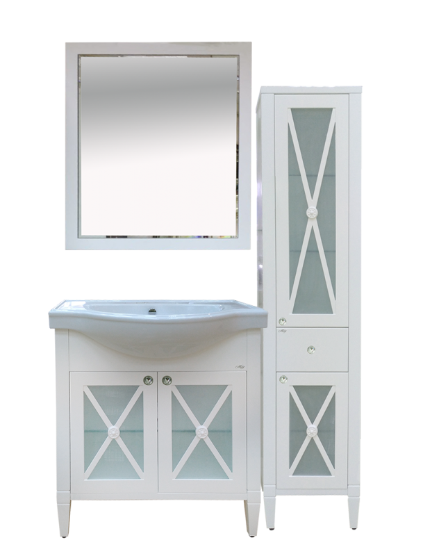 Купить зеркало анна - 80 белая матовая эмаль,misty в Иваново магазин сантехники Суперстрой