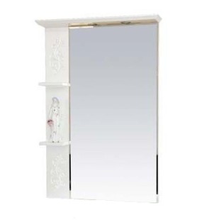 Купить зеркало вирджиния (бабочка) - 75 левое,бел.фактур,misty. в Иваново магазин сантехники Суперстрой