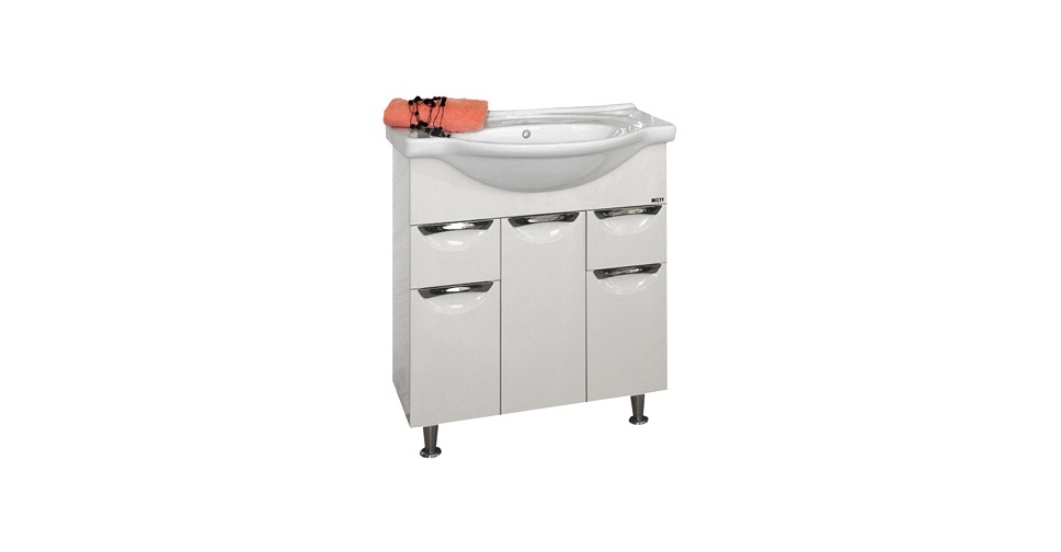 Купить тумба жасмин - 76 , 2 ящ.,белая,misty. в Иваново магазин сантехники Суперстрой