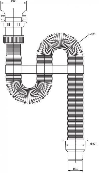 Купить сифон гофра 30980311 белый, virplast. в Иваново магазин сантехники Суперстрой