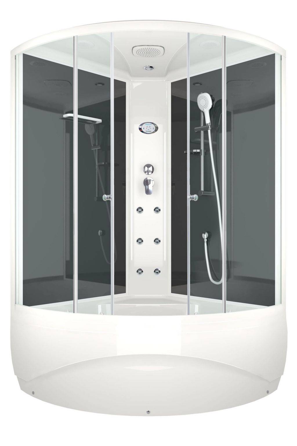 Купить душевая кабина domani vitality high 120*120 вп пс-черные задние стенки в Иваново магазин сантехники Суперстрой