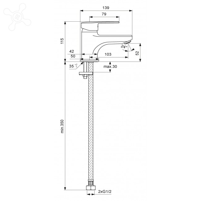 Купить смеситель логик ва275аа для раковины, видима. в Иваново магазин сантехники Суперстрой
