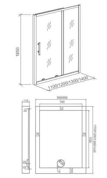 Купить душевое ограждение пандора wta 110, bas. в Иваново магазин сантехники Суперстрой