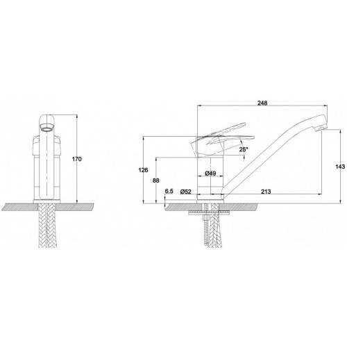 Купить смеситель для кухни planet 14033, kaiser в Иваново магазин сантехники Суперстрой