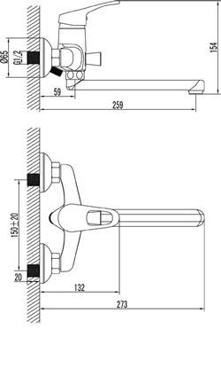 Купить смеситель для ванны с душем lm3110c, lemark . в Иваново магазин сантехники Суперстрой